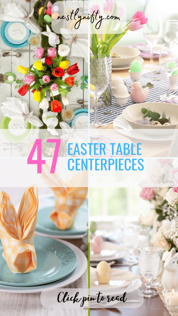 Easter table centerpieces Pinterest post 