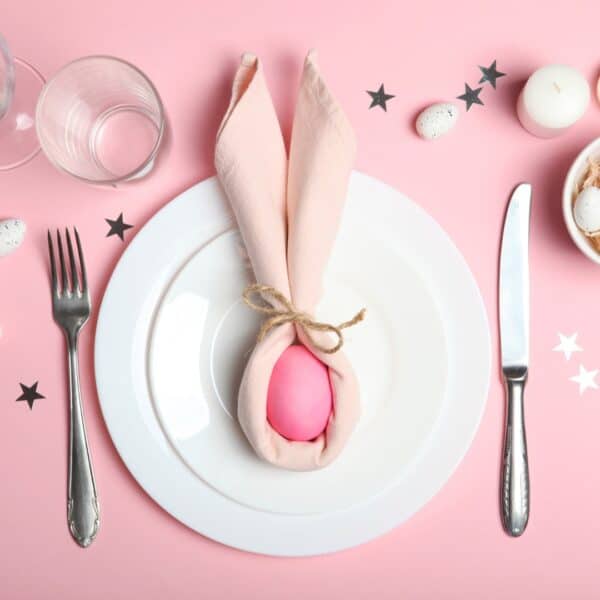 Easter egg on a dinner plate